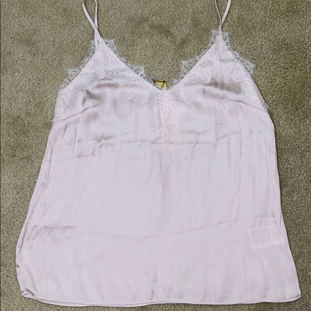 Lace detail satin blouse